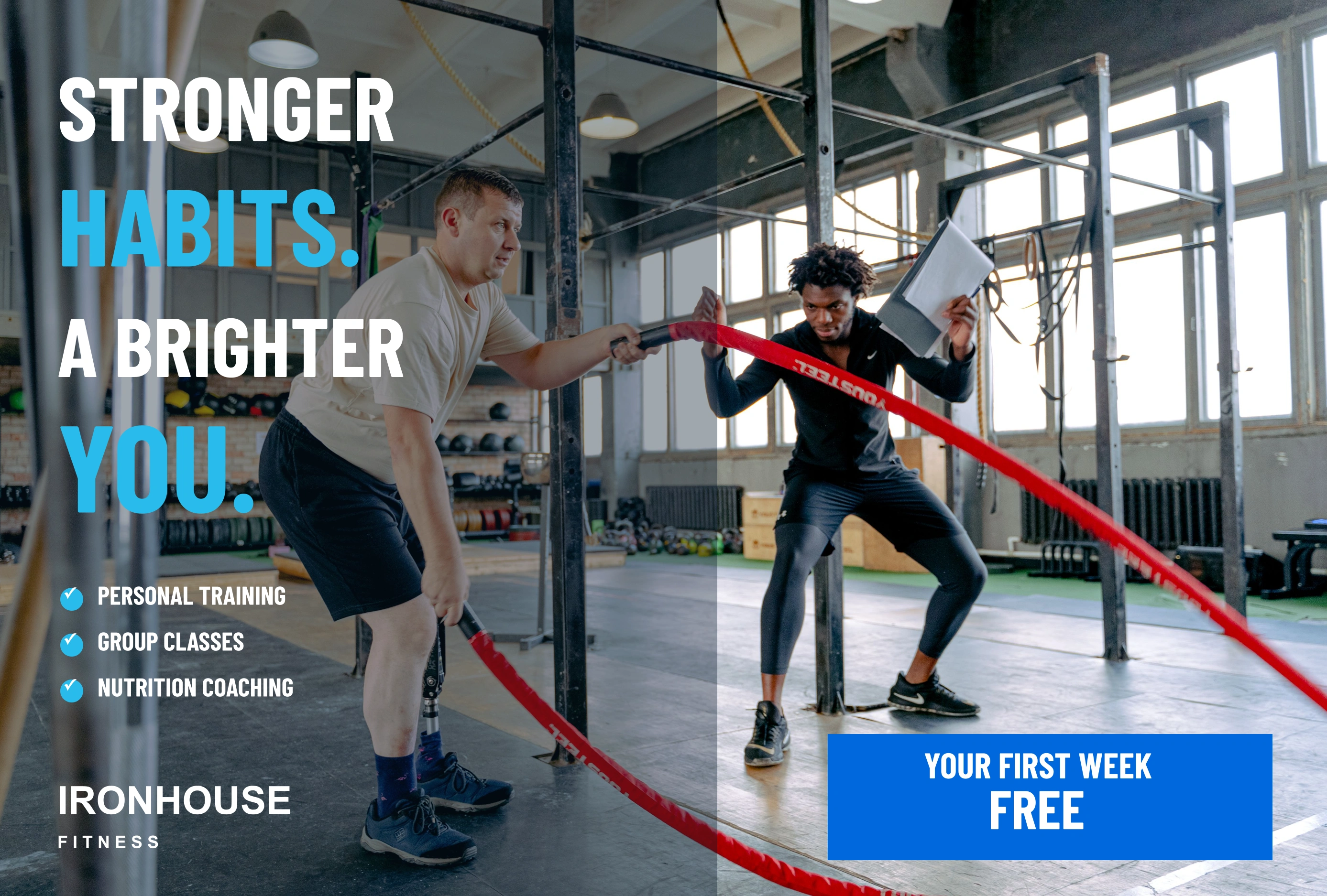Ironhouse Fitness editable postcard example