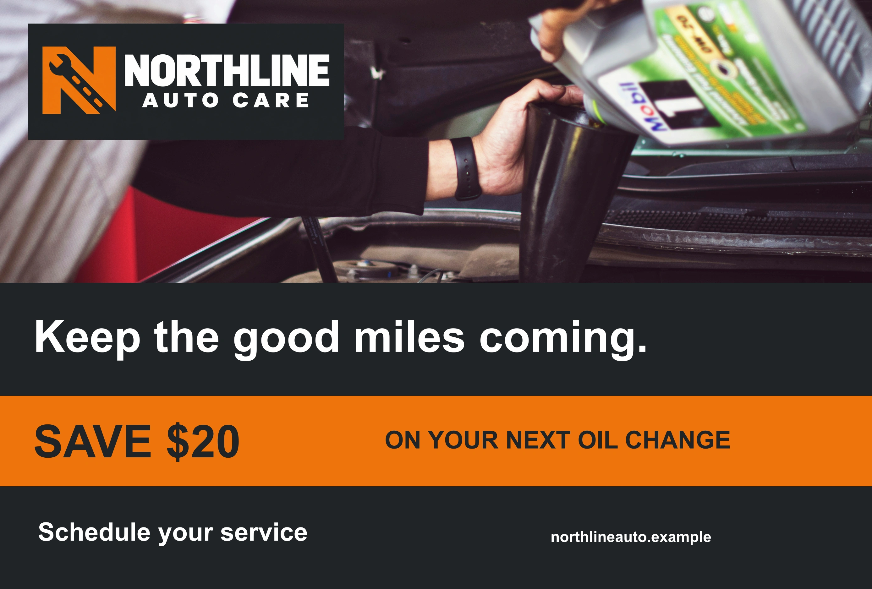 Auto care postcard design