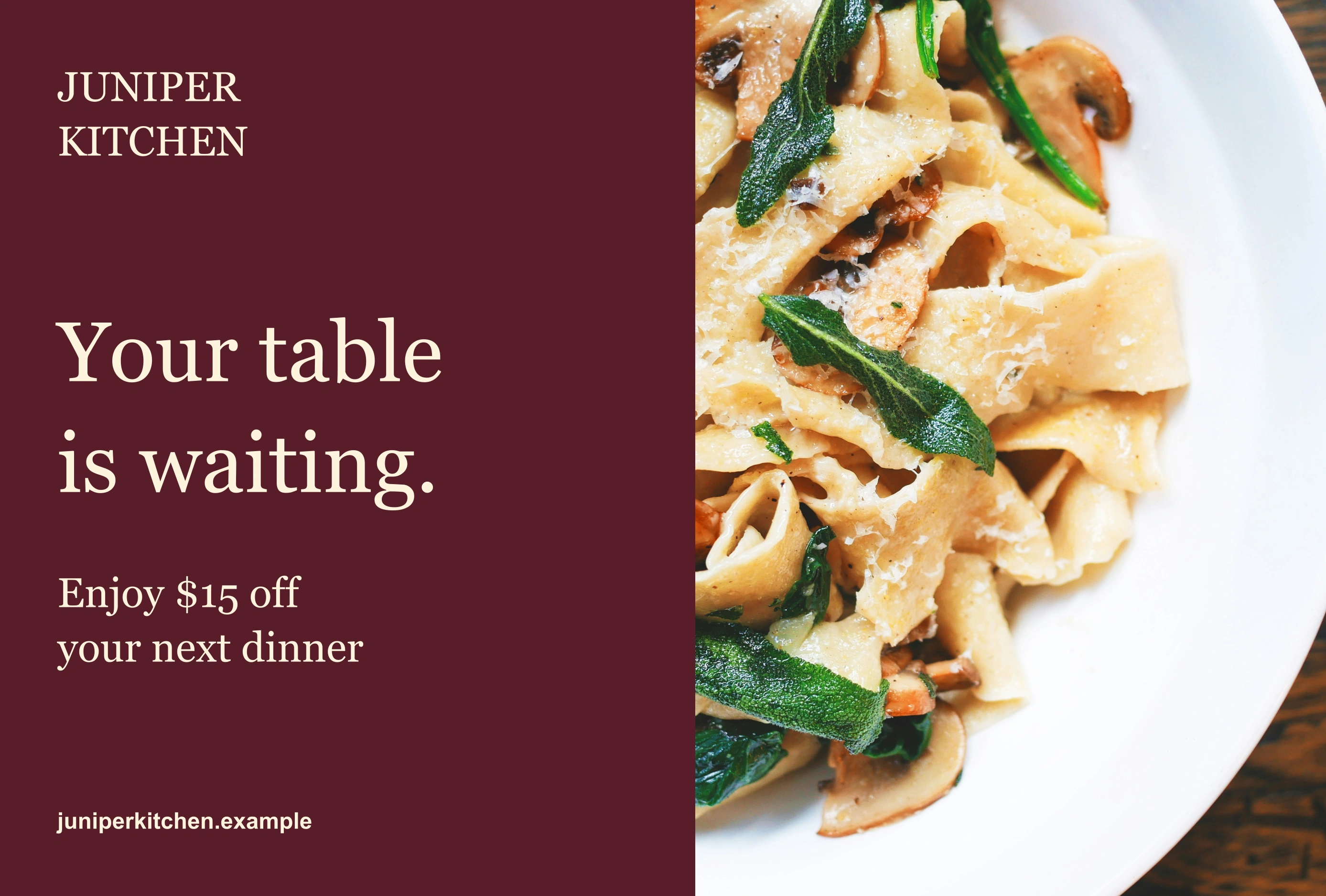 Restaurant postcard design