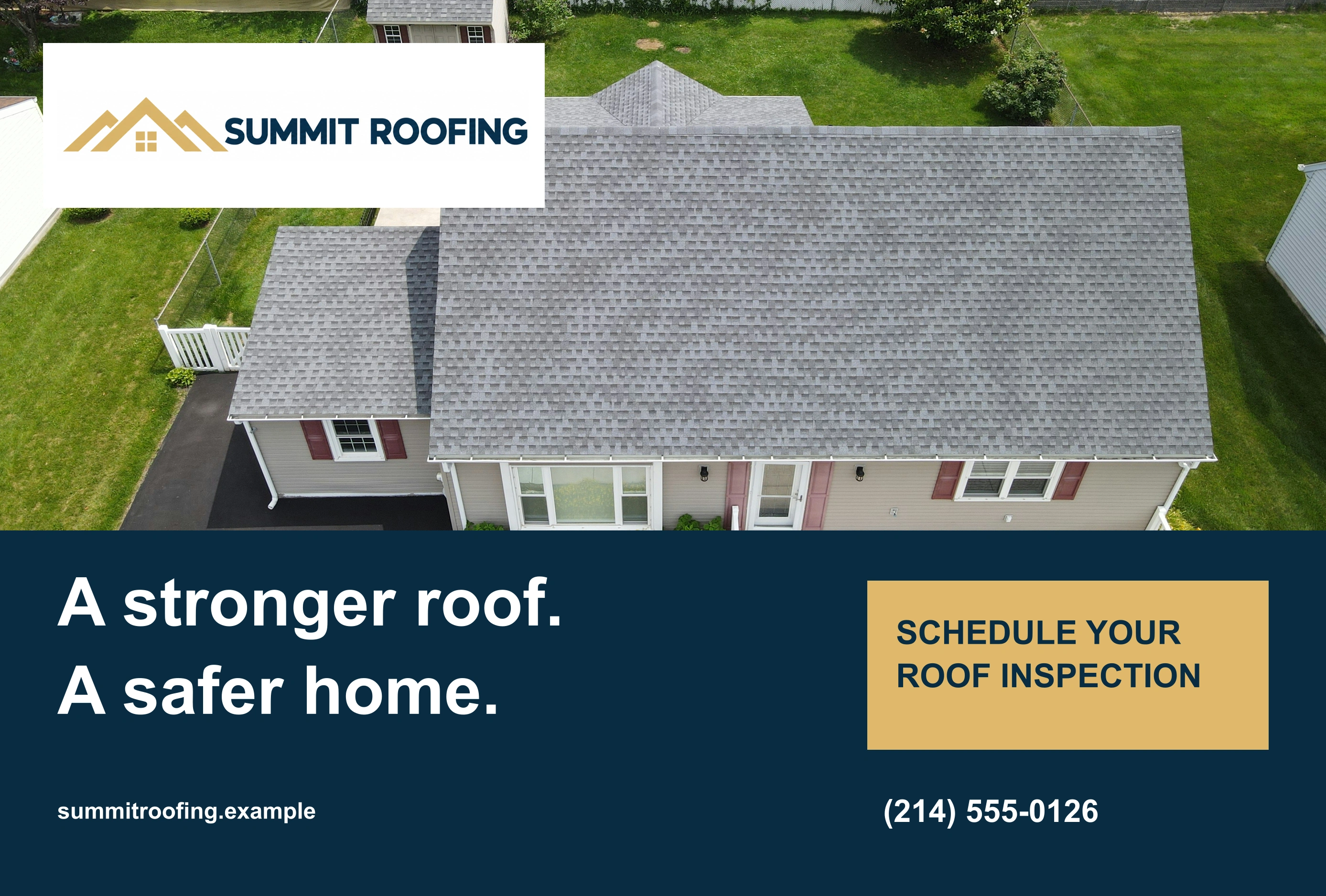 Roofing postcard artwork example